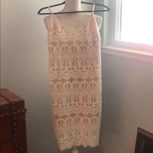 Vici white adjustable strap lace dress size M